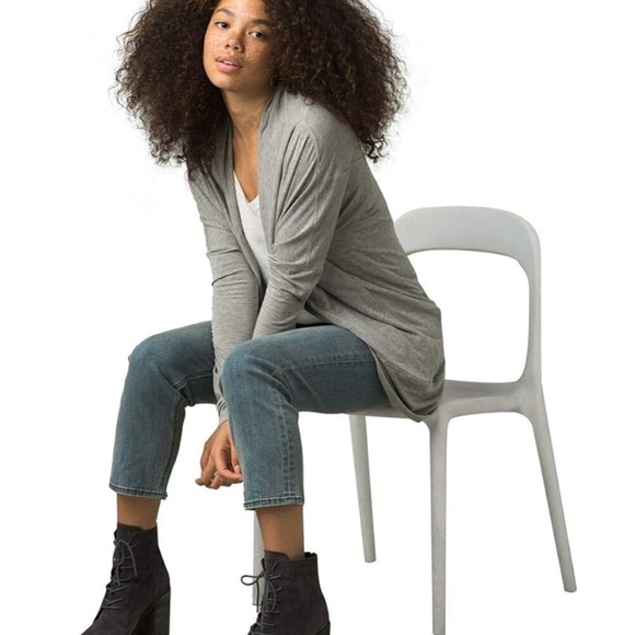 prAna Plus size Foundation Munra Wrap in Heather Grey, Size 1X - Picture 2 of 14